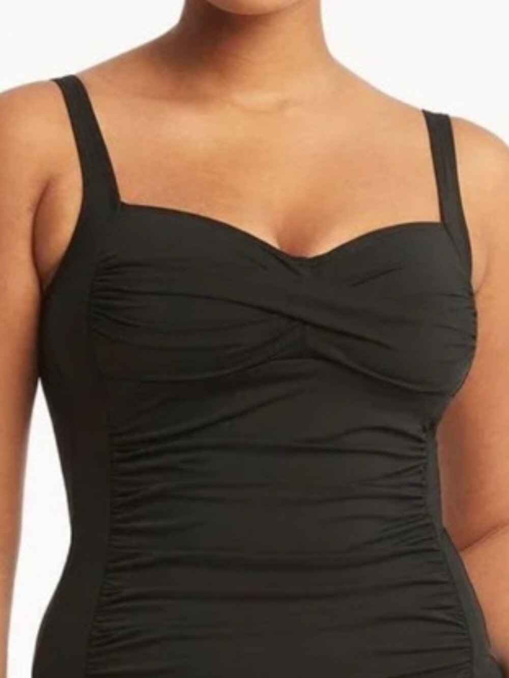 Sea Level Australia twist front multifit singlet top black women's size 10 NWT